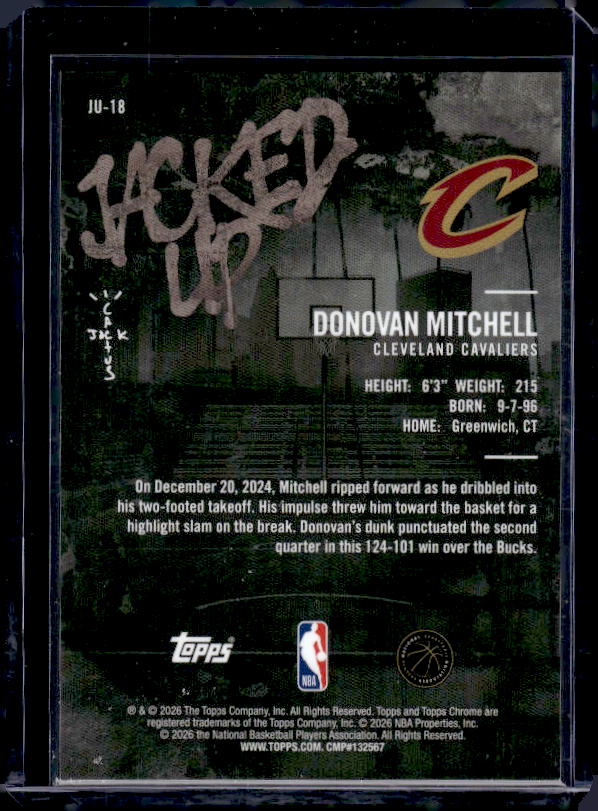 2025-26 Topps Chrome Cactus Jack #JU-18 Donovan Mitchell Jacked Green Refractor