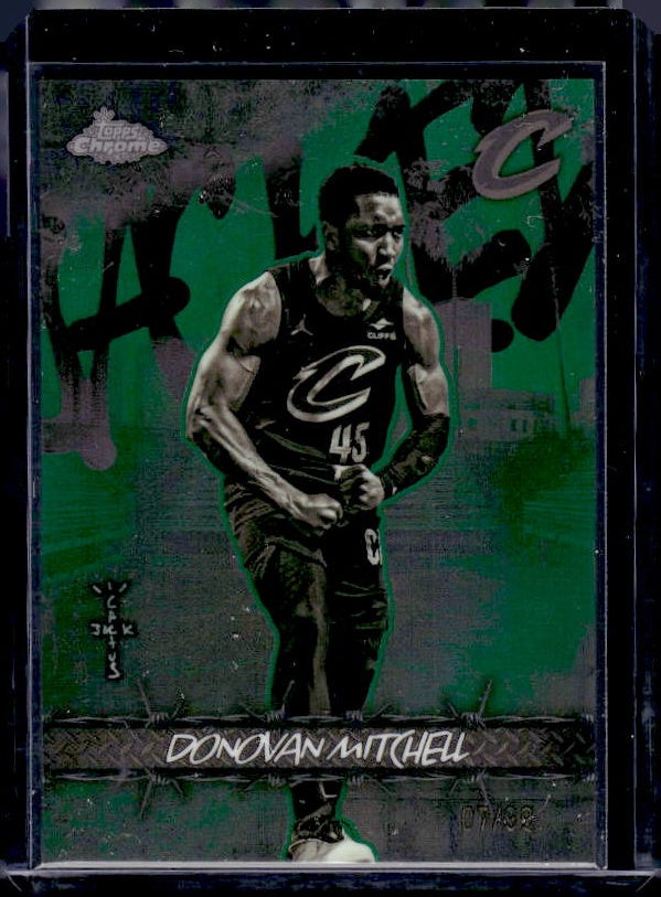 2025-26 Topps Chrome Cactus Jack #JU-18 Donovan Mitchell Jacked Green Refractor