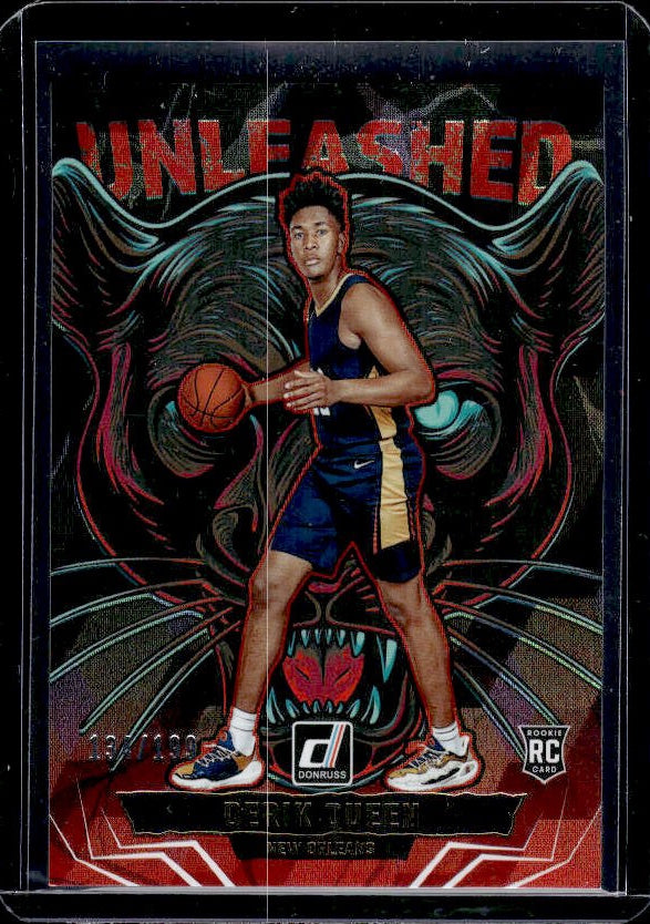 2025-26 Donruss #14 Derik Queen Unleashed Red Cubic #/199