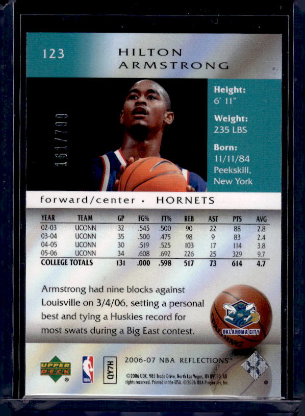 2006-07 Upper Deck Reflections #123 Hilton Armstrong #/799
