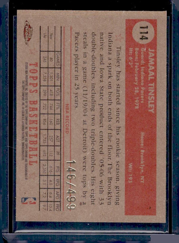 2005-06 Topps 1952 Style #114 Jamaal Tinsley Chrome #/499