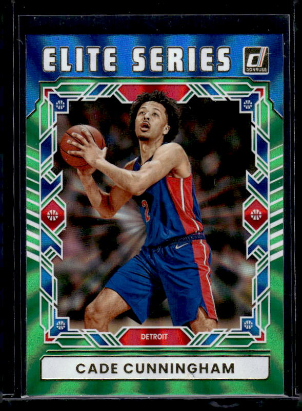 2025-26 Donruss #13 Cade Cunningham Elite Series Holo Green Laser