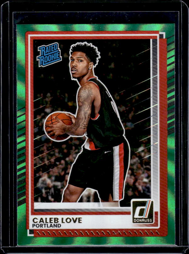 2025-26 Donruss #97 Caleb Love Holo Green Laser