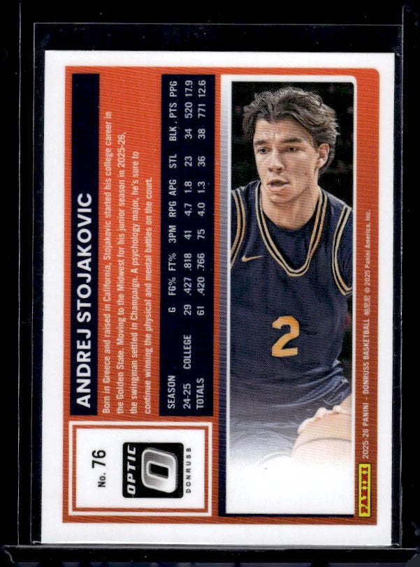 2025-26 Donruss #76 Andrej Stojakovic Optic