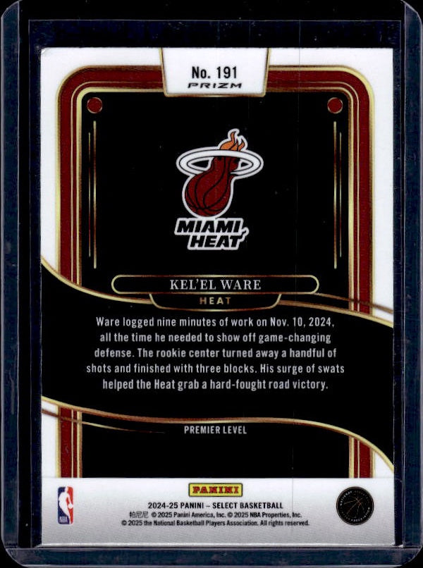 2024-25 Panini Select #191 Kel'el Ware Red Cracked Ice Prizm