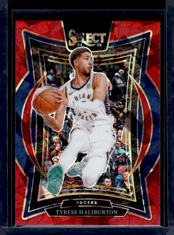 2024-25 Panini Select #64 Tyrese Haliburton Red Cracked Ice Prizm