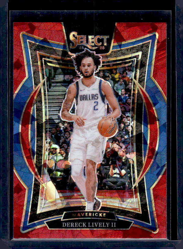 2024-25 Panini Select #26 Dereck Lively II Red Cracked Ice Prizm