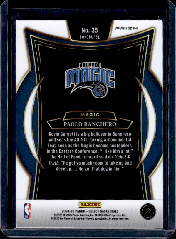 2024-25 Panini Select #35 Paolo Banchero Red Cracked Ice Prizm
