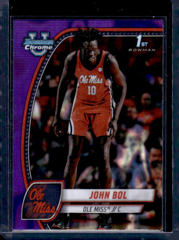2024-25 Bowman University Chrome #31 John Bol Purple Lava Refractor