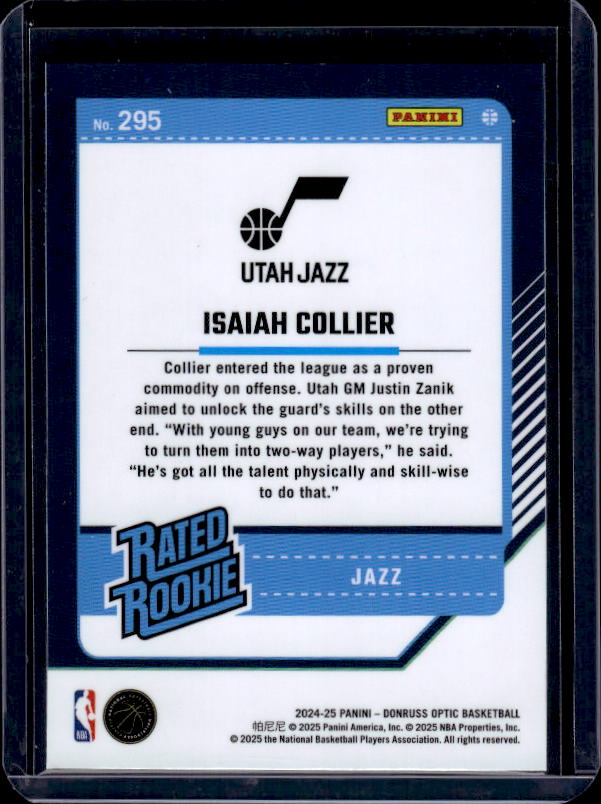 2024-25 Donruss Optic #295 Isaiah Collier