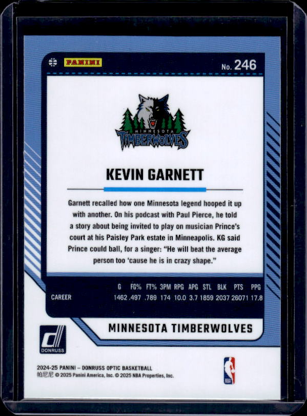 2024-25 Donruss Optic #246 Kevin Garnett