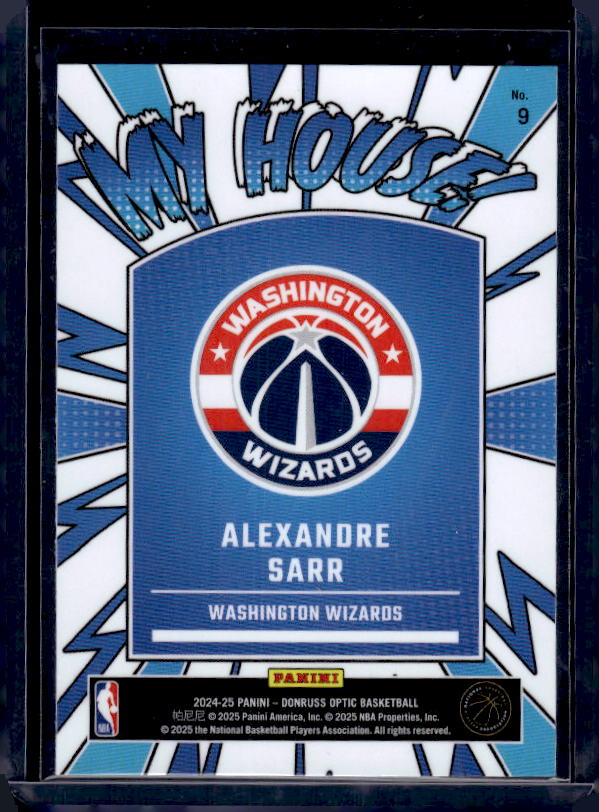 2024-25 Donruss Optic #9 Alexandre Sarr My House