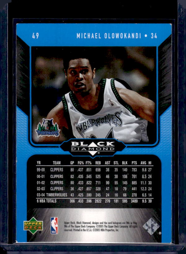 2004-05 Upper Deck Black Diamond #49 Michael Olowokandi