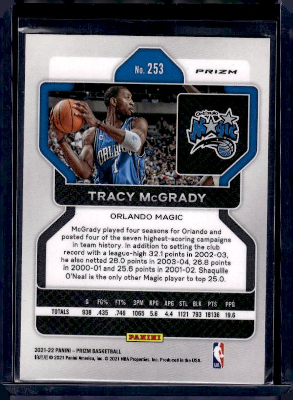 2021-22 Panini Prizm #253 Tracy McGrady Pink Ice