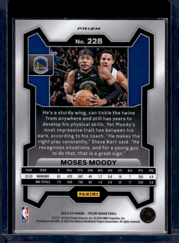 2023-24 Panini Prizm #228 Moses Moody Prizms Red Ice