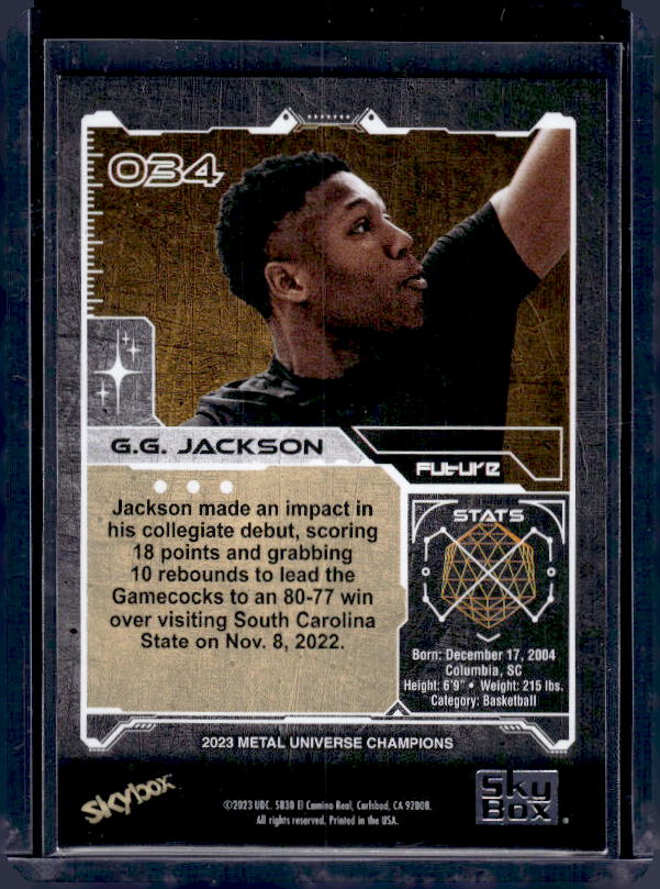 2023 SkyBox Metal Universe Champions #034 G.G. Jackson Aqua