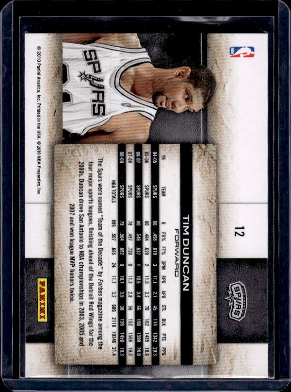 2009-10 Panini Studio #12 Tim Duncan