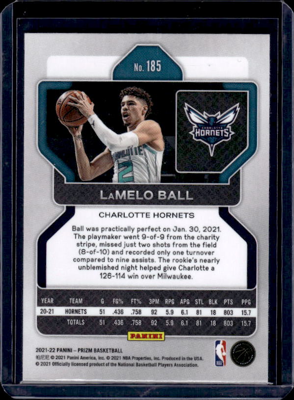 2021-22 Panini Prizm #185 LaMelo Ball