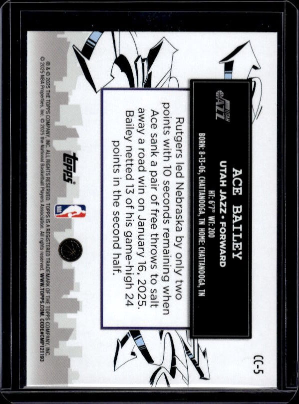 2025-26 Topps #CC-5 Ace Bailey Clutch City Prospects