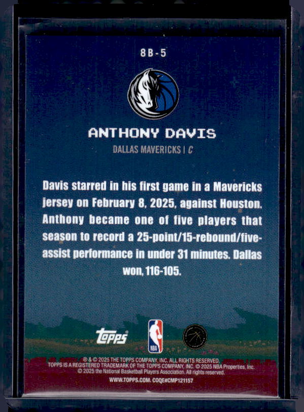 2025-26 Topps #8B-5 Anthony Davis 8-Bit Ballers