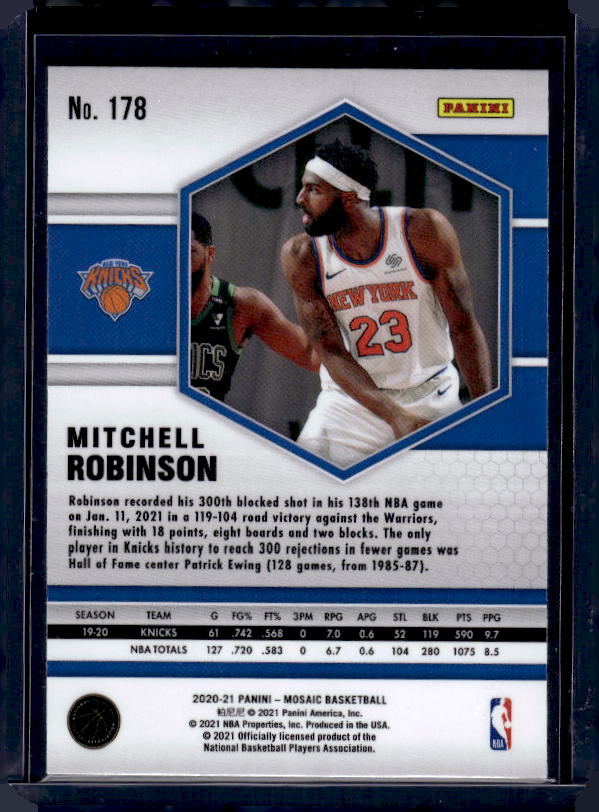 2020-21 Panini Mosaic #178 Mitchell Robinson