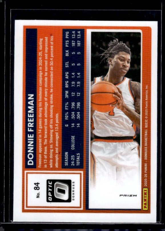 2025-26 Donruss #84 Donnie Freeman Optic Red Cracked Ice