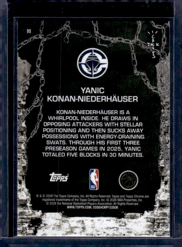 2025-26 Topps Chrome Cactus Jack #90 Yanic Konan-Niederhäuser