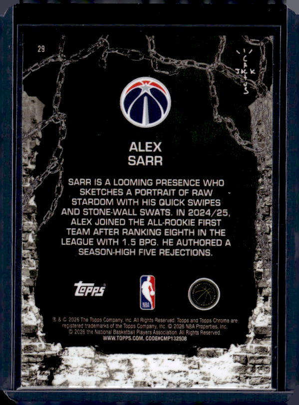 2025-26 Topps Chrome Cactus Jack #29 Alex Sarr