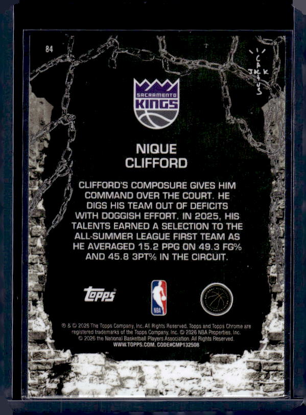 2025-26 Topps Chrome Cactus Jack #84 Nique Clifford