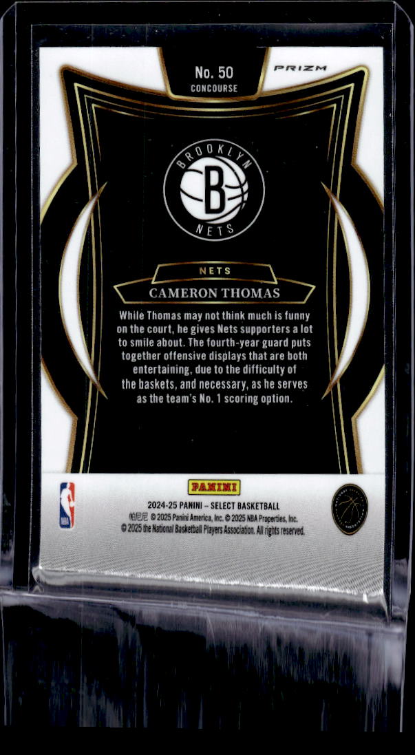 2024-25 Panini Select #50 Cameron Thomas Silver Prizm