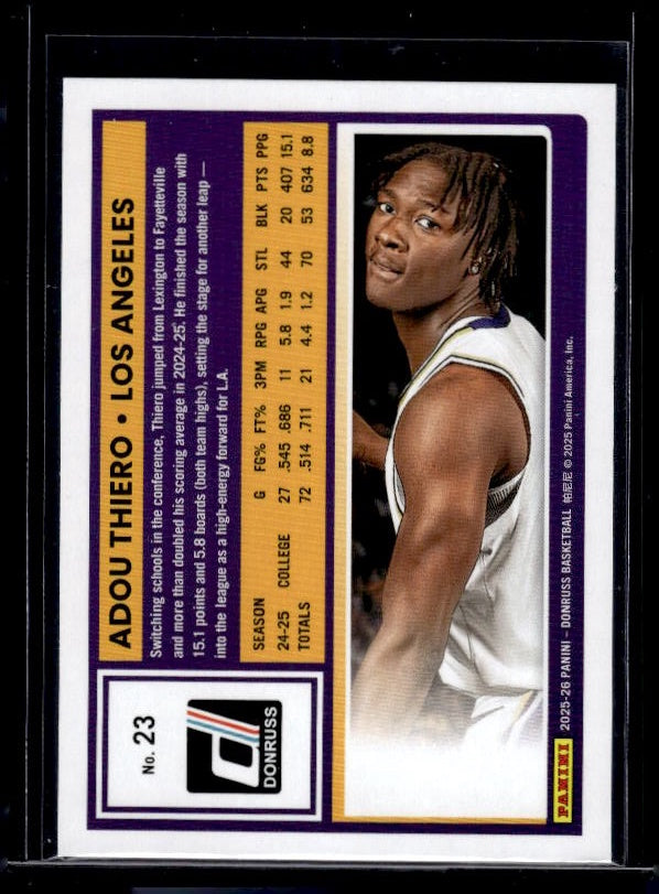 2025-26 Donruss #23 Adou Thiero Holo Green Laser