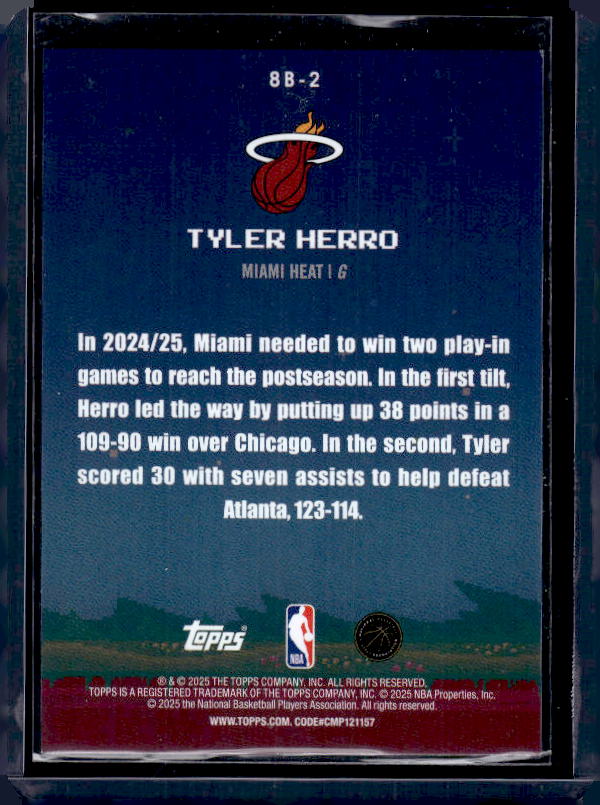 2025-26 Topps #8B-2 Tyler Herro 8-Bit Ballers