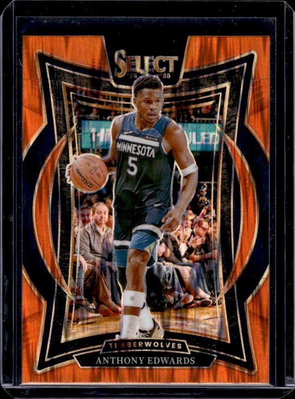 2024-25 Panini Select #23 Anthony Edwards Orange Flash Prizm