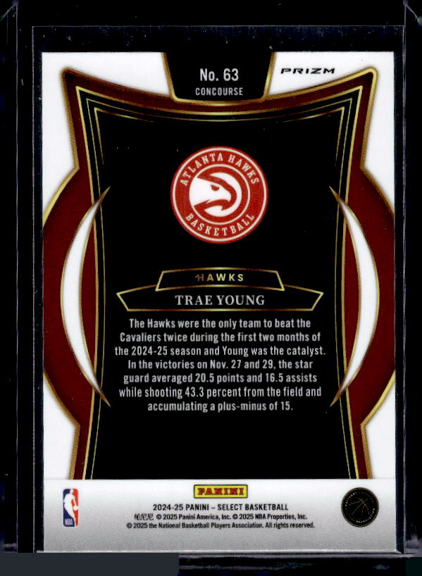 2024-25 Panini Select #63 Trae Young Orange Flash Prizm