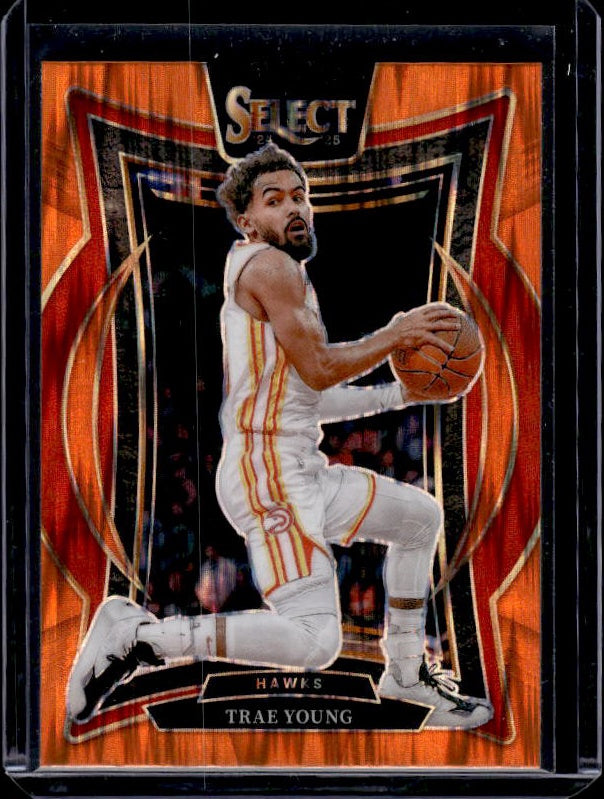 2024-25 Panini Select #63 Trae Young Orange Flash Prizm