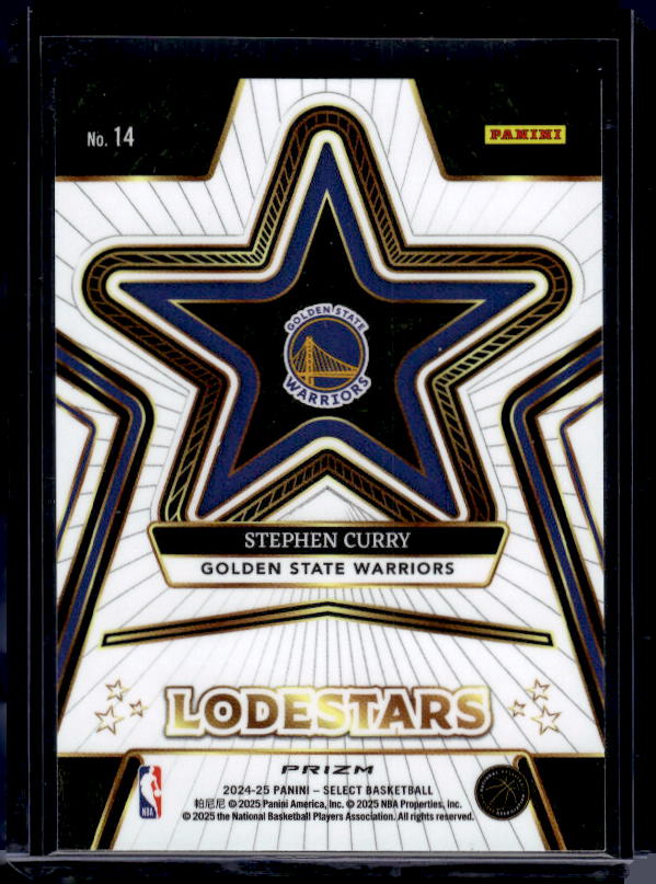 2024-25 Panini Select #14 Stephen Curry Lodestars Green Prizms