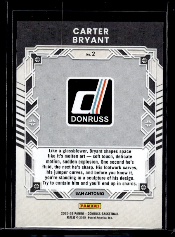2025-26 Donruss #2 Carter Bryant Elite Series