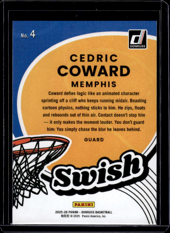 2025-26 Donruss #4 Cedric Coward Swish