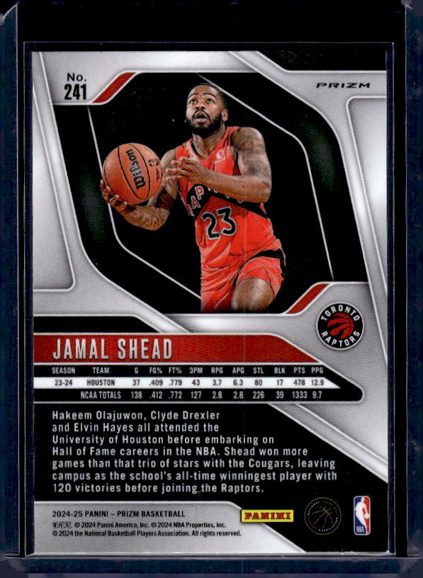 2024-25 Panini Prizm #241 Jamal Shead Prizms Pink Ice