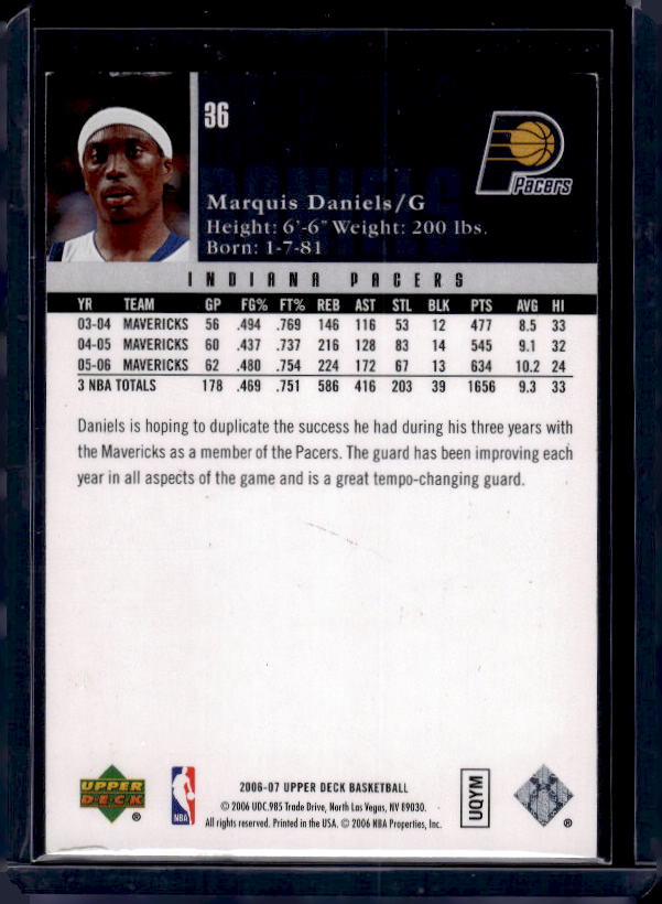 2006-07 Upper Deck #36 Marquis Daniels