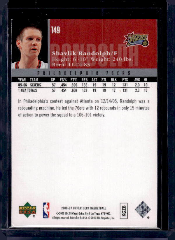 2006-07 Upper Deck #149 Shavlik Randolph