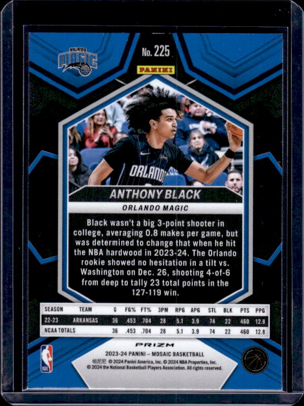2023-24 Panini Mosaic #225 Anthony Black Reactive Yellow