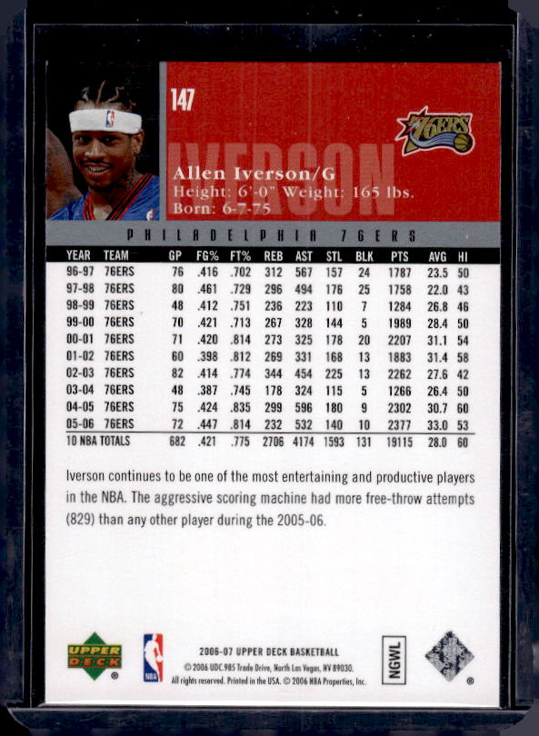 2006-07 Upper Deck #147 Allen Iverson