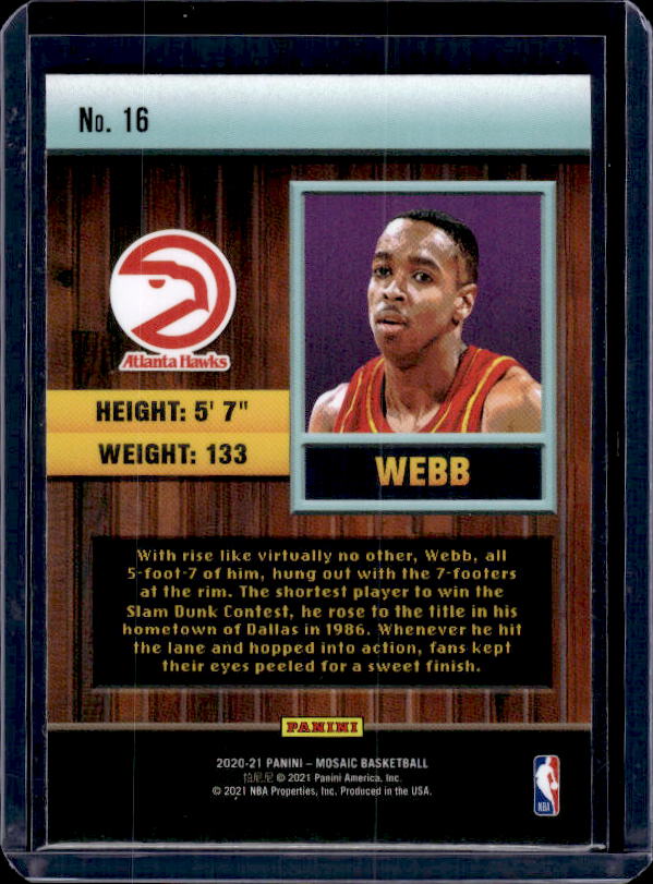2020-21 Panini Mosaic #16 Spud Webb Jam Masters