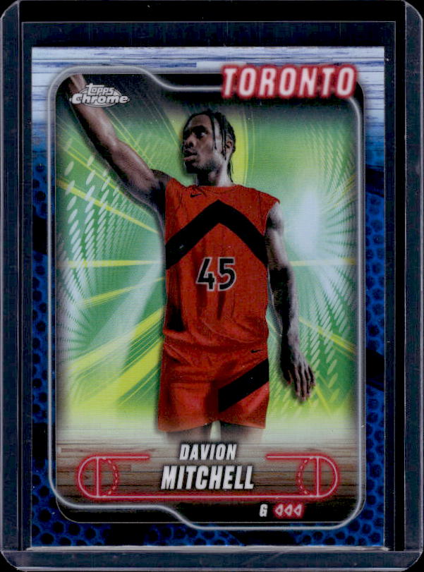 2024-25 Topps Chrome #128 Davion Mitchell Blue Basketball Refractor