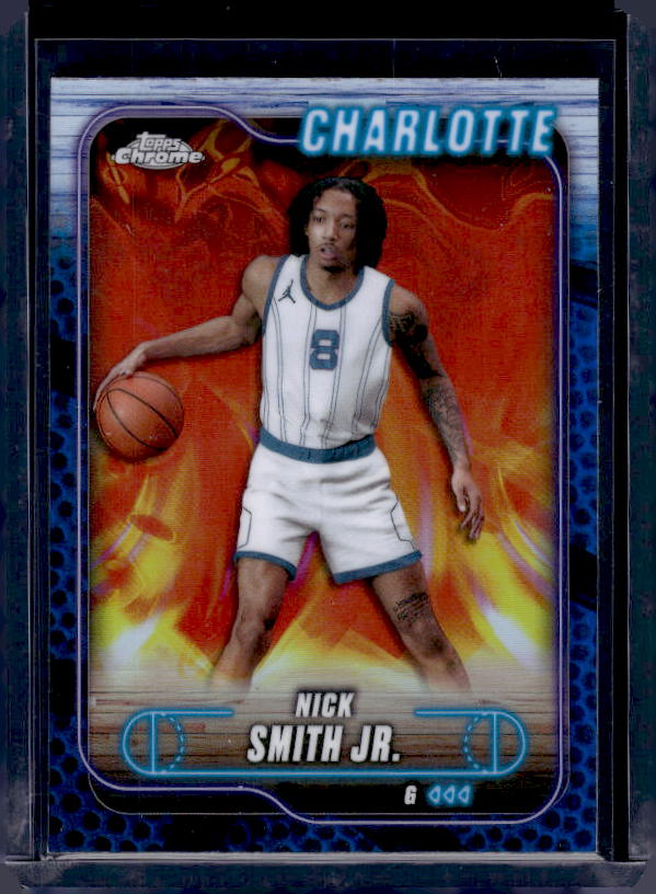 2024-25 Topps Chrome #19 Nick Smith Jr. Blue Basketball Refractor