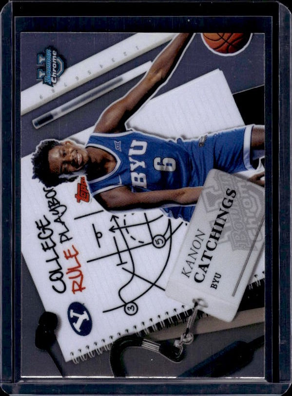 2024-25 Bowman University Chrome #CRP-19 Kanon Catchings College Rule Playbook