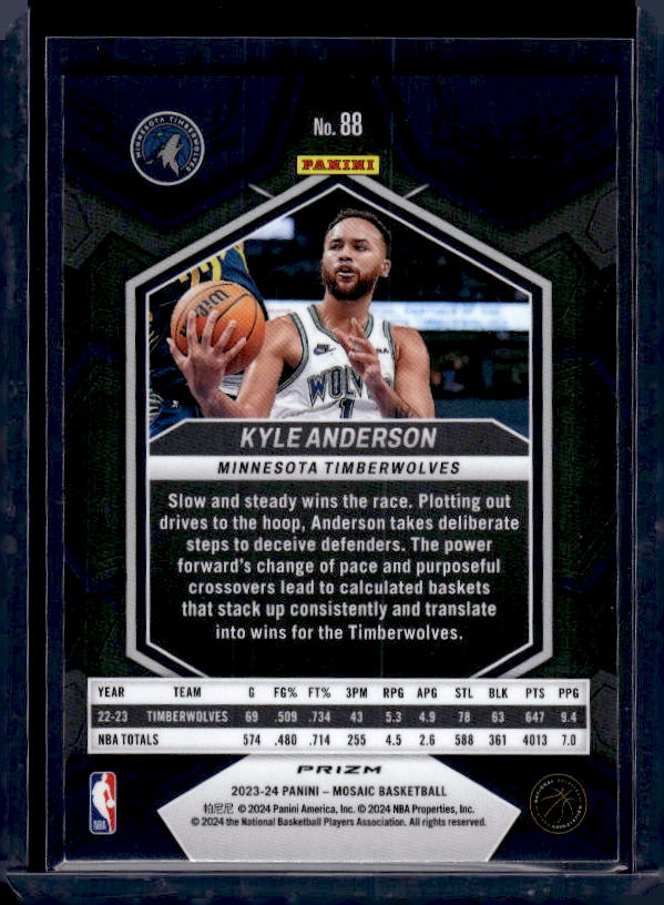 2023-24 Panini Mosaic #88 Kyle Anderson Reactive Yellow