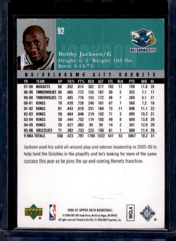 2006-07 Upper Deck #92 Bobby Jackson
