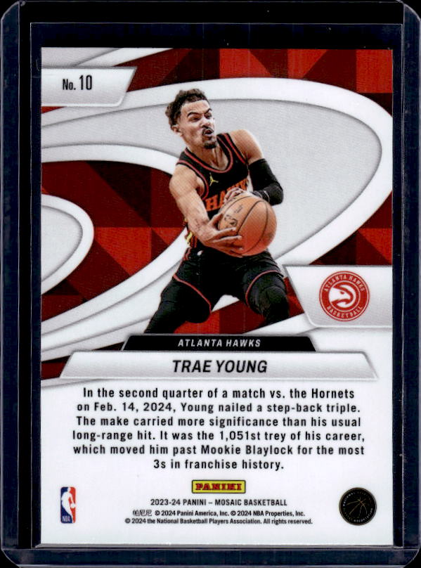 2023-24 Panini Mosaic #10 Trae Young Give and Go